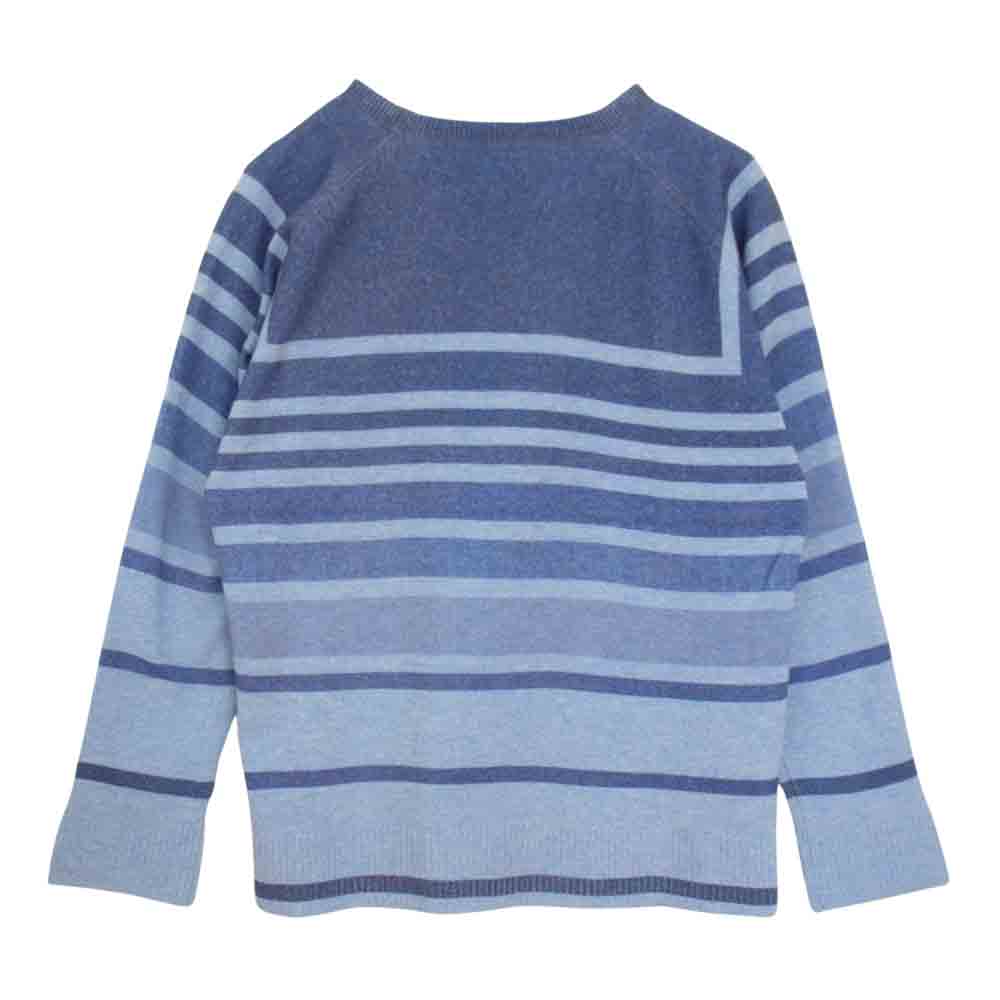 Ron Herman ロンハーマン DENIM デニム カシミア100％ ボーダー ニット カットソー ライトブルー系 S【美品】【中古】
