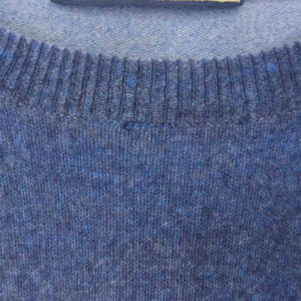 Ron Herman ロンハーマン DENIM デニム カシミア100％ ボーダー ニット カットソー ライトブルー系 S【美品】【中古】
