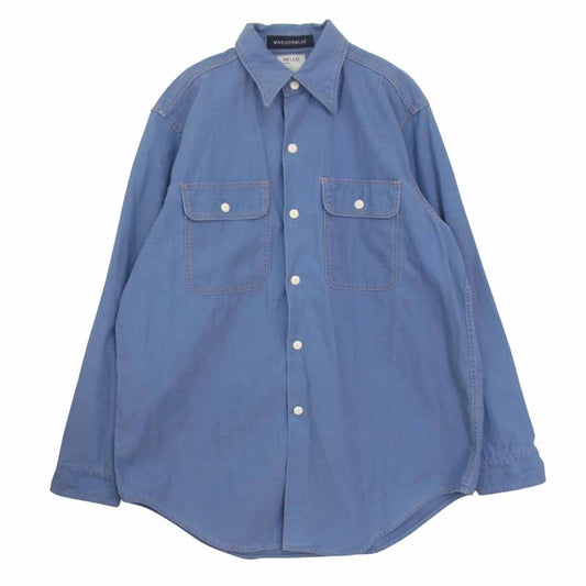 MADISON BLUE マディソンブルー コットン 長袖 ワーク シャツ ライトブルー系 S【中古】