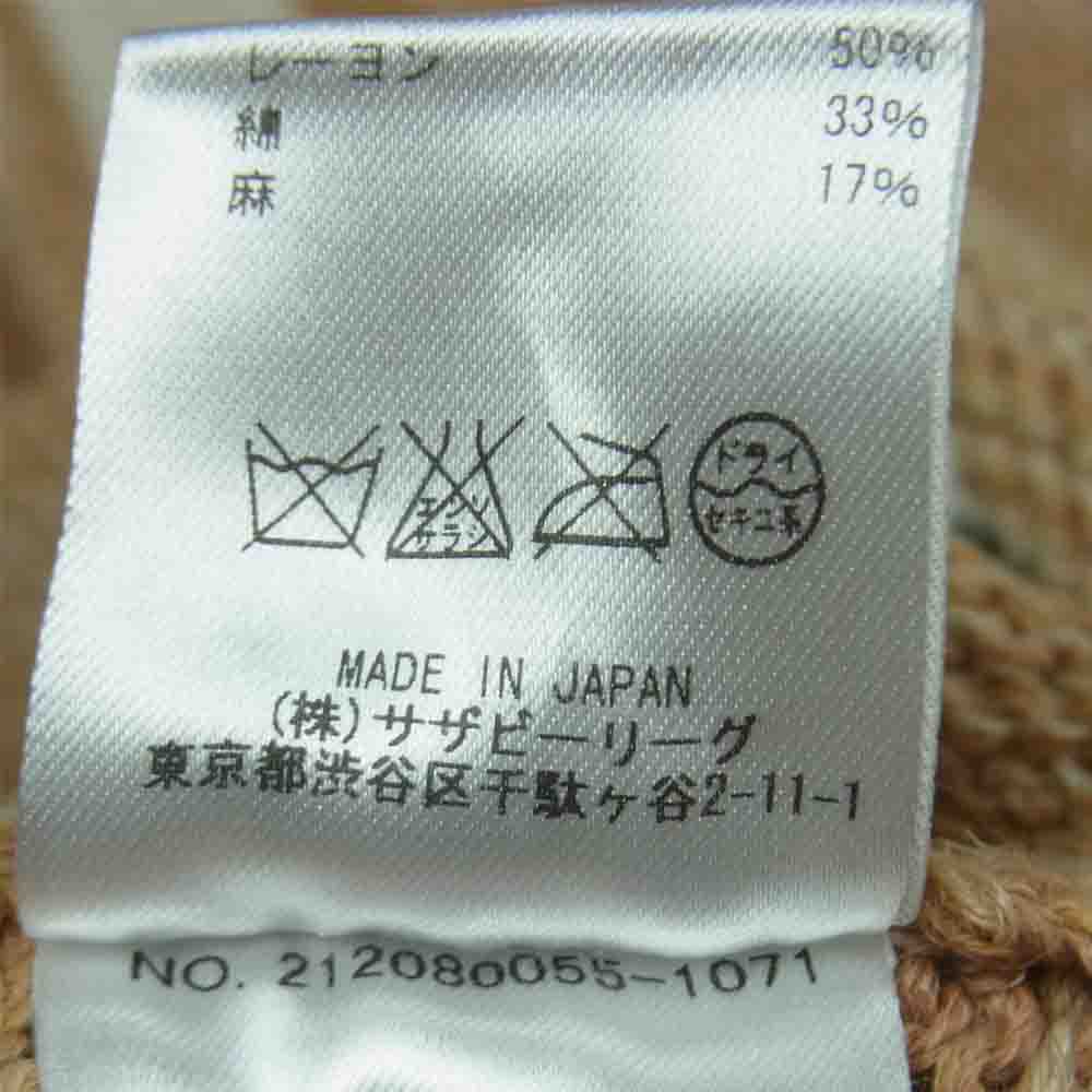 Ron Herman ロンハーマン ショールカラー リネン混 ウッドボタン ニット カーディガン 日本製 ブラウン系 M【中古】