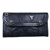 BILL WALL LEATHER ビルウォールレザー トライバル スカル レザー ウォレット ブラック系【中古】