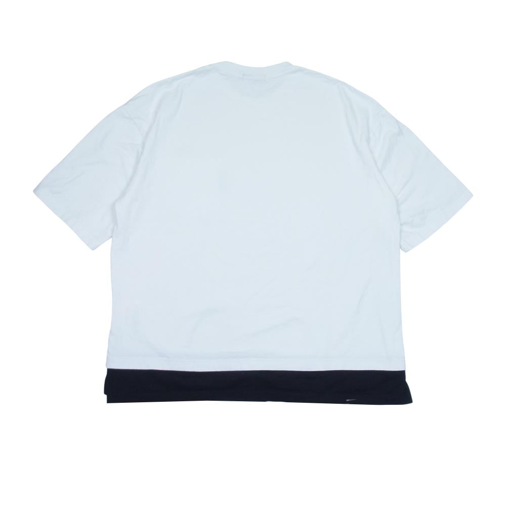 COMME des GARCONS HOMME コムデギャルソンオム 21SS HG-T024 SWITCH T-SHIRT コットン天竺 切替 ポケット Tシャツ ホワイト系 M【中古】