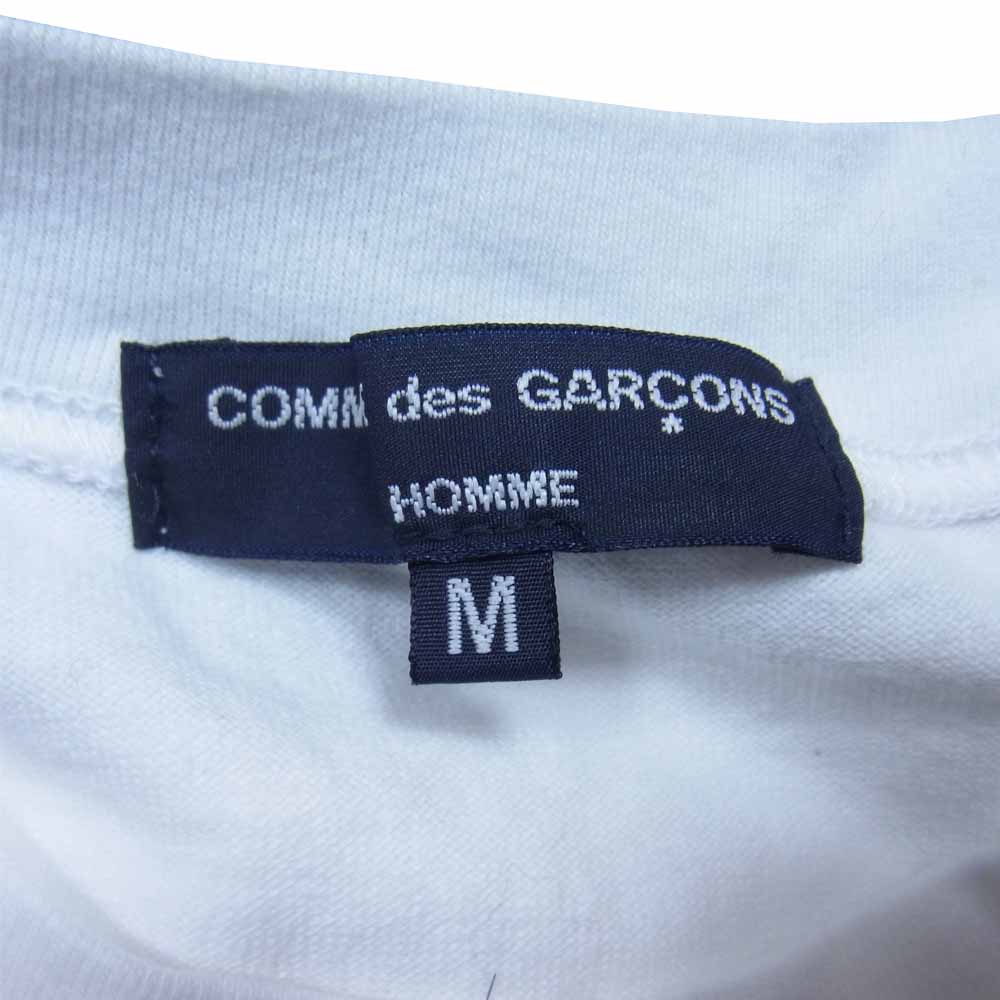 COMME des GARCONS HOMME コムデギャルソンオム 21SS HG-T024 SWITCH T-SHIRT コットン天竺 切替 ポケット Tシャツ ホワイト系 M【中古】