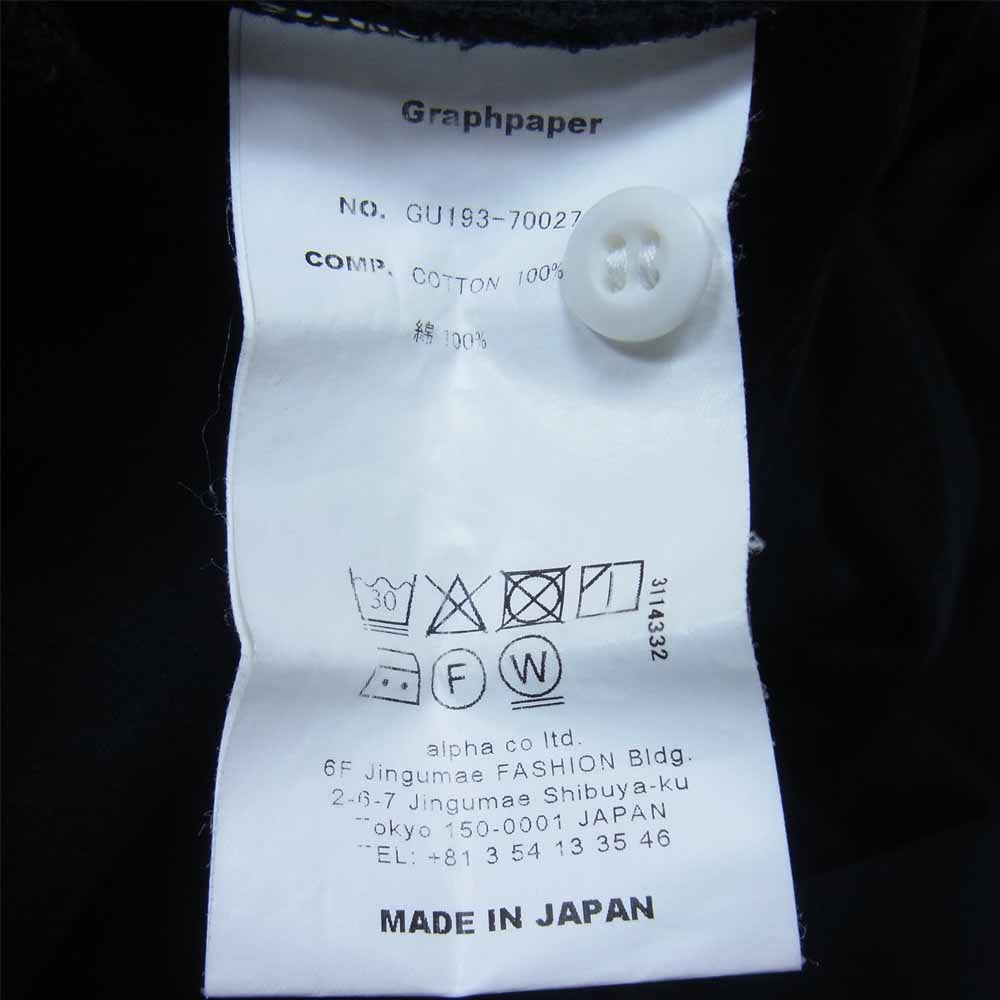 GRAPHPAPER グラフペーパー GU193-70027 Heavy Weight Rugger L/S Tee ヘビー ウェイト ラガー 長袖 Tシャツ ブラック系 2【中古】