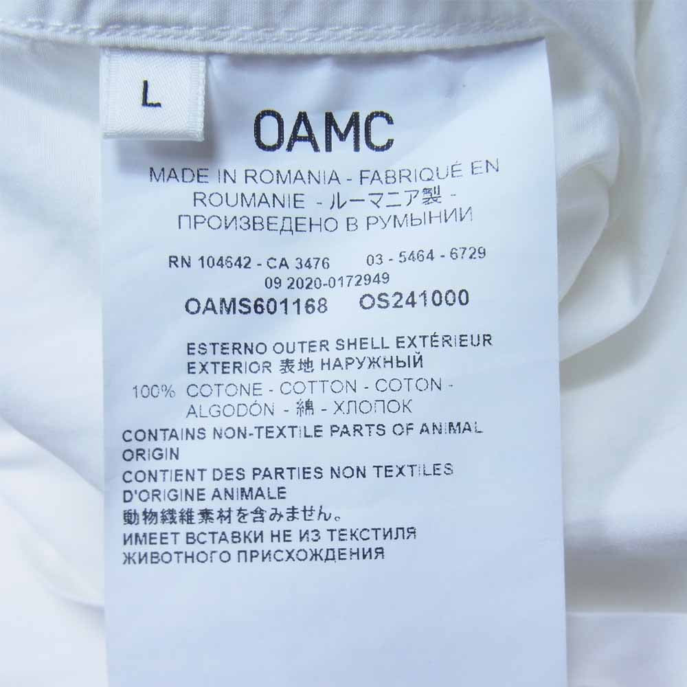 オーエーエムシー 21SS Mark Shirt レギュラー カラー シャツ ホワイト系 L【中古】