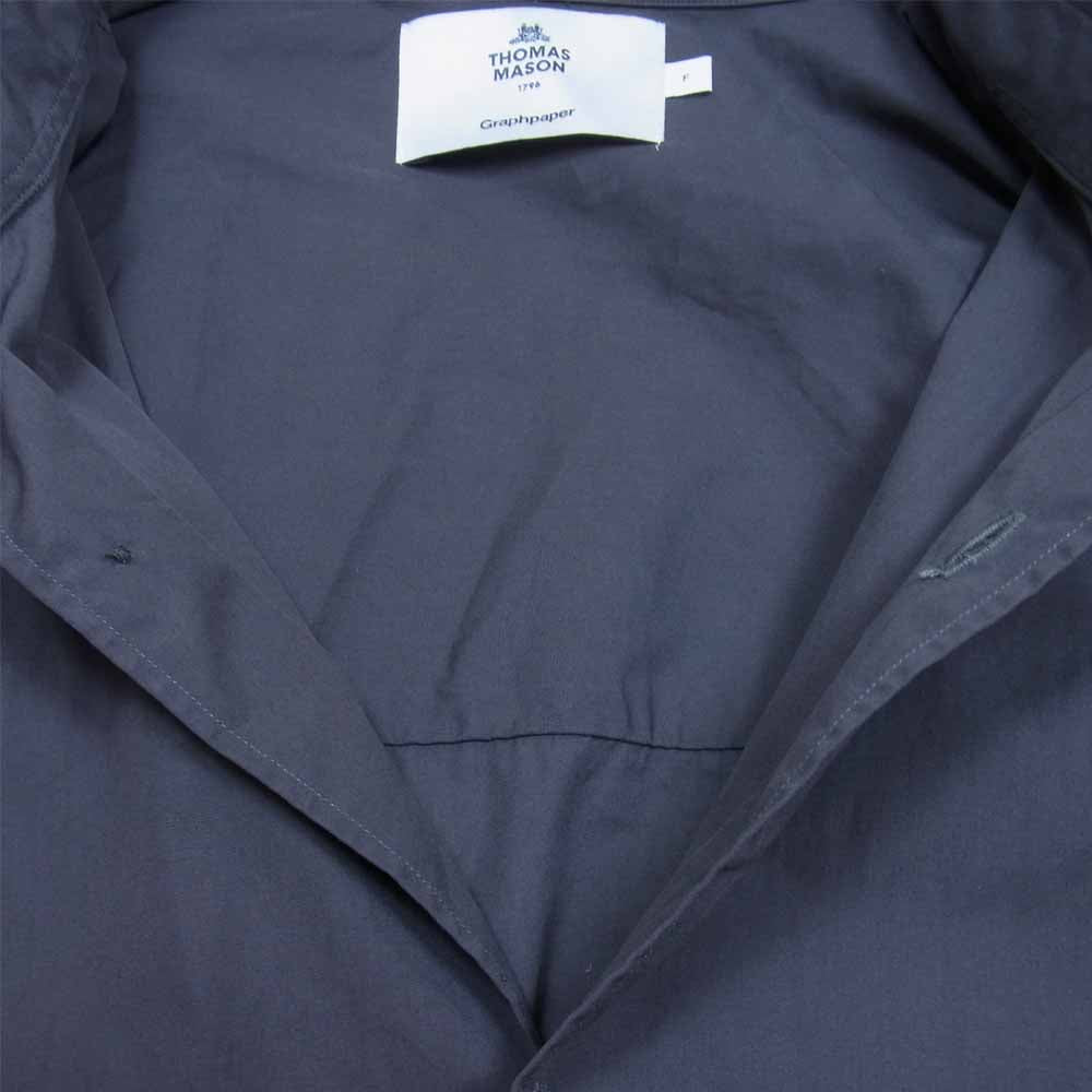 GRAPHPAPER グラフペーパー 21SS GM212-50227 THOMAS MASON for GP Oversized Regular Collar Shirt トーマスメイソン オーバーサイズ シャツ チャコール系 F【中古】