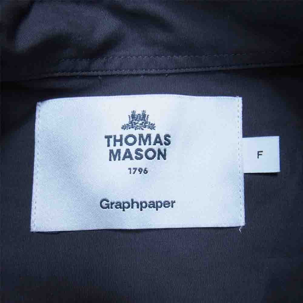 GRAPHPAPER グラフペーパー 21SS GM212-50227 THOMAS MASON for GP Oversized Regular Collar Shirt トーマスメイソン オーバーサイズ シャツ チャコール系 F【中古】