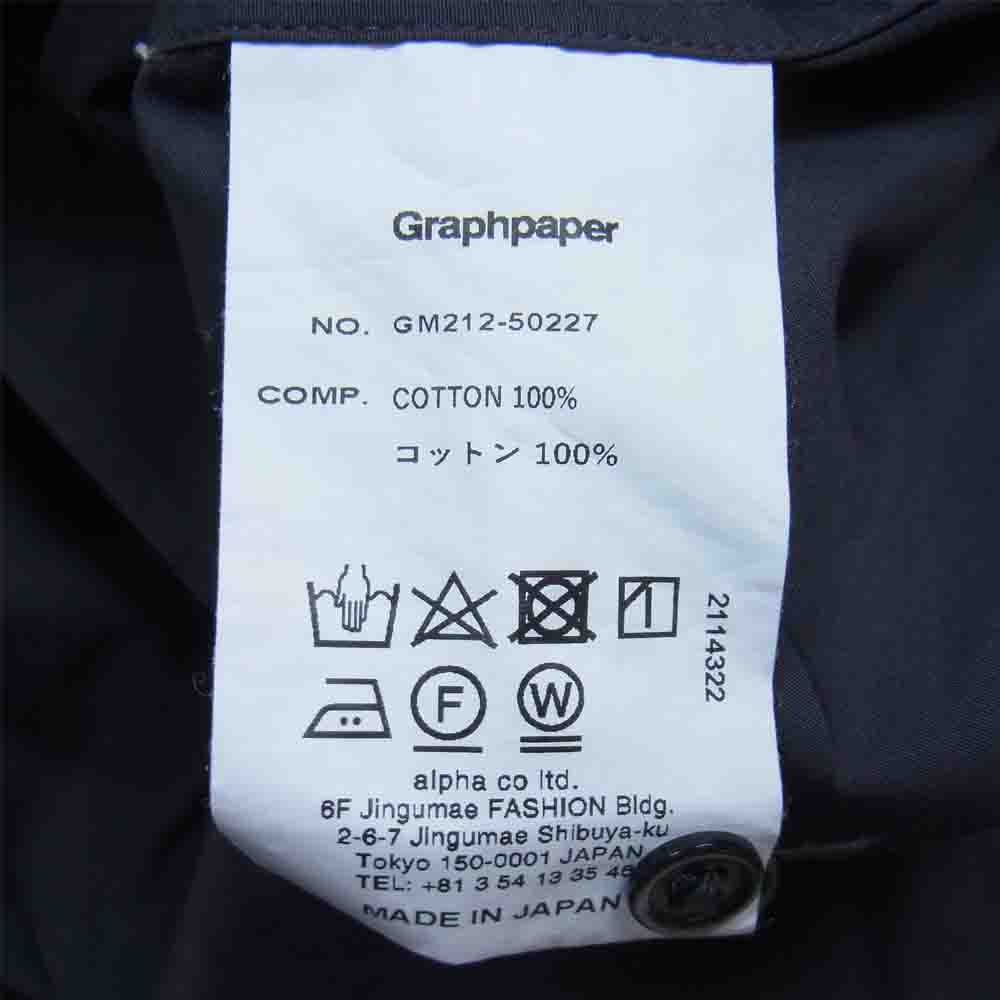 GRAPHPAPER グラフペーパー 21SS GM212-50227 THOMAS MASON for GP Oversized Regular Collar Shirt トーマスメイソン オーバーサイズ シャツ チャコール系 F【中古】