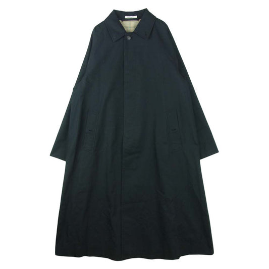 AURALEE オーラリー 20SS A20SC01MS COTTON SILK GABARDINE LONG SOUTIEN COLLAR COAT コットン シルク ギャバジン ロング ステンカラー コート ブラック系 4【中古】