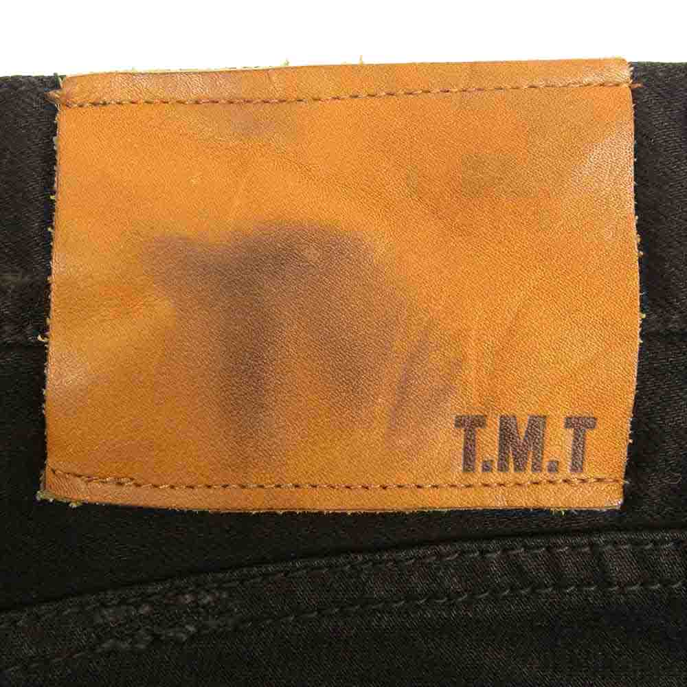 TMT ティーエムティー TPT-F1705 STRETCH CRUSH&REPEIR DENIM 5P TAPERED ストレッチ クラッシュ リペア デニムパンツ ブラック系 M【中古】