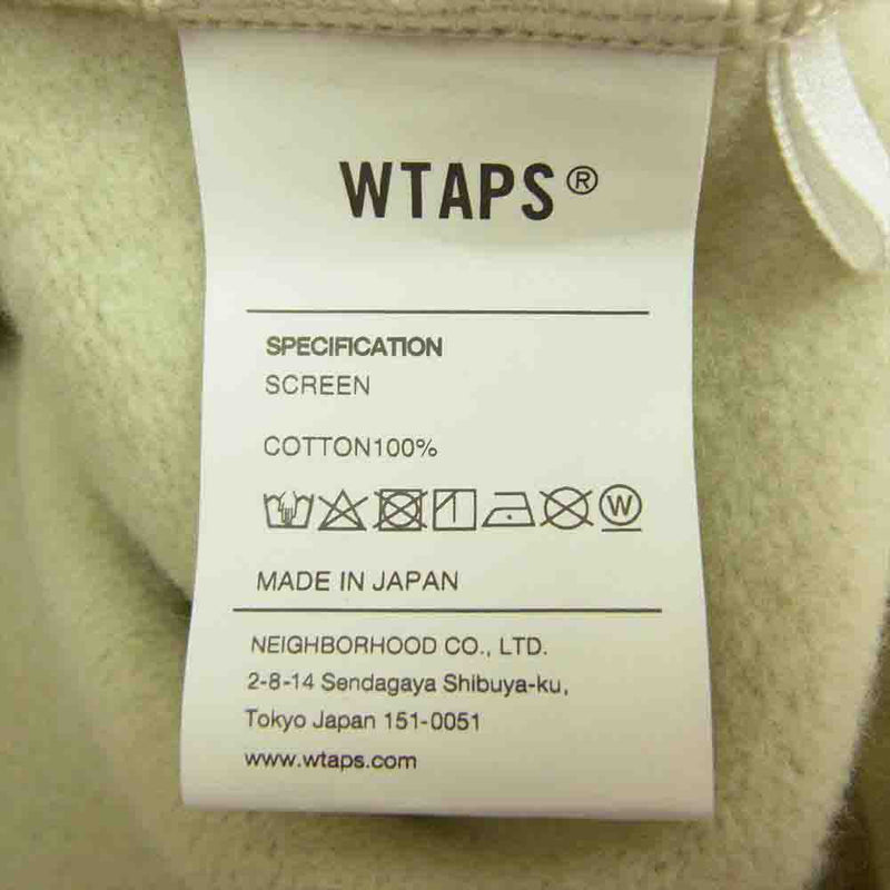 WTAPS ダブルタップス 21AW 212ATDT-HP01S LLW long live wtaps バックプリント プルオーバー パーカー  ベージュ系 3【極上美品】【中古】