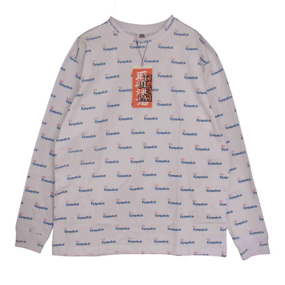 ブラックアイパッチ BEPFW20TE04 Housewrap L/S Tee 総柄 ロゴ 長袖 Tシャツ ホワイト系 M【新古品】【未使用】【中古】