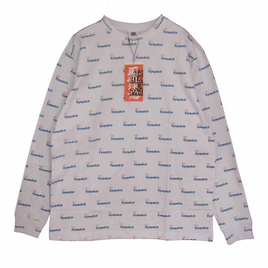 ブラックアイパッチ BEPFW20TE04 Housewrap L/S Tee 総柄 ロゴ 長袖 Tシャツ ホワイト系 M【新古品】【未使用】【中古】