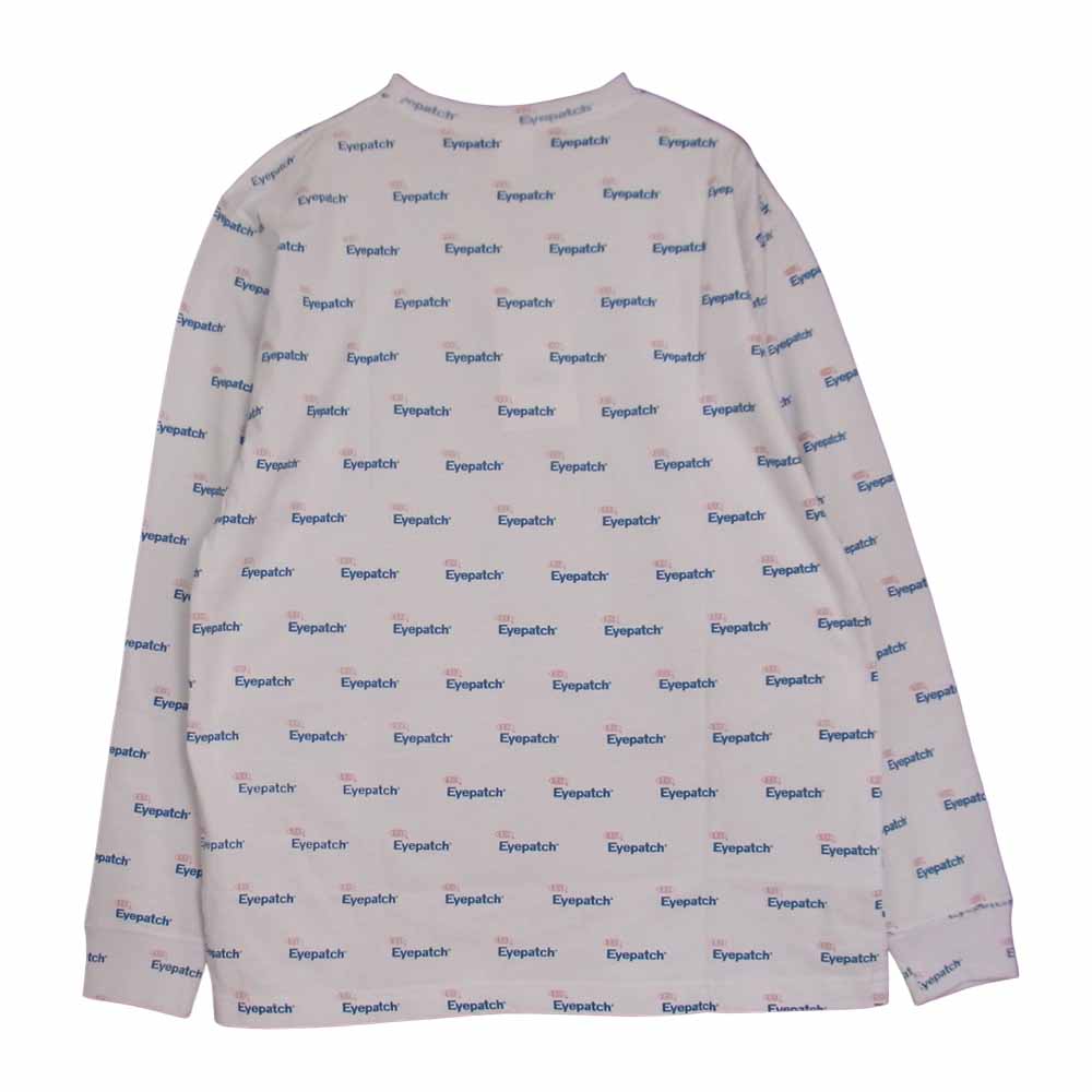 ブラックアイパッチ BEPFW20TE04 Housewrap L/S Tee 総柄 ロゴ 長袖 Tシャツ ホワイト系 M【新古品】【未使用】【中古】