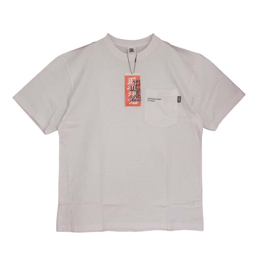 ブラックアイパッチ BEPFW21EI05 × Shunpike Shiga Teeプリント ポケット Tシャツ ホワイト系 L【新古品】【未使用】【中古】