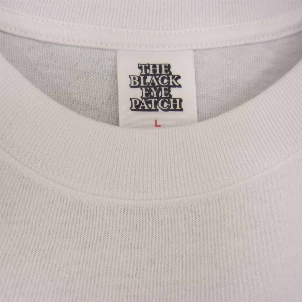 ブラックアイパッチ BEPFW21EI05 × Shunpike Shiga Teeプリント ポケット Tシャツ ホワイト系 L【新古品】【未使用】【中古】