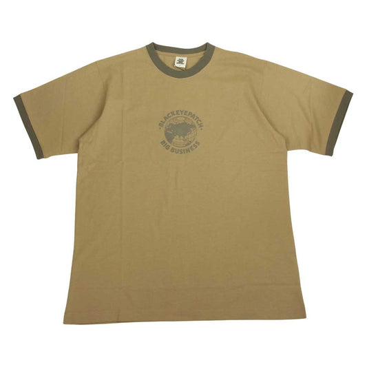 ブラックアイパッチ BEPSS21TE19 21SS BIG BUISINESS TEE ビッグビジネス リンガー Tシャツ サンド系 M【新古品】【未使用】【中古】