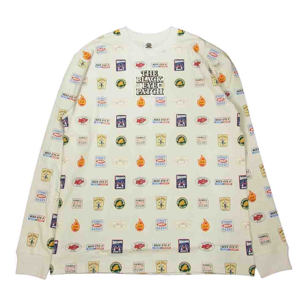 ブラックアイパッチ BEPSS22TE07 LOGOS L/S TEE ロゴ 長袖 Tシャツ ホワイト系 M【新古品】【未使用】【中古】