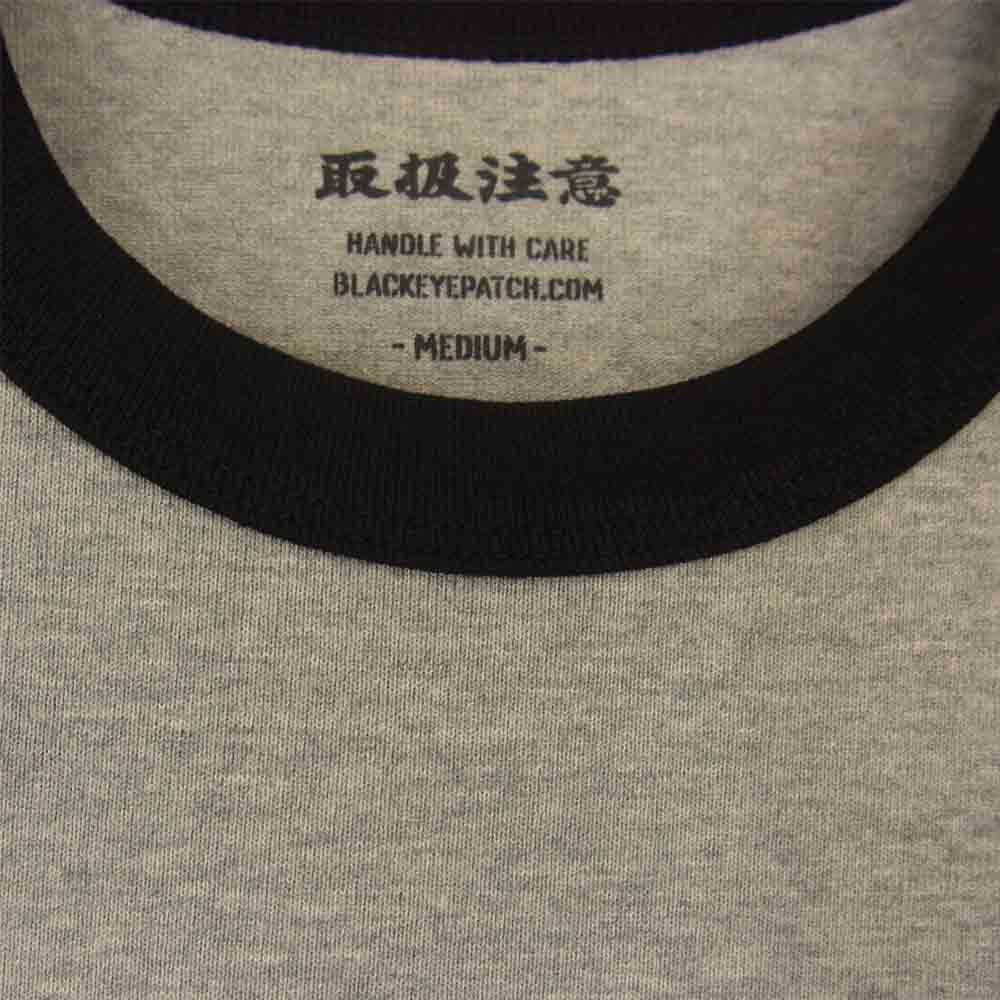 ブラックアイパッチ BEPFW21TE03 HANDLE WITH CARE POCKET TEE  取扱注意 ポケット Tシャツ グレー系 M【新古品】【未使用】【中古】