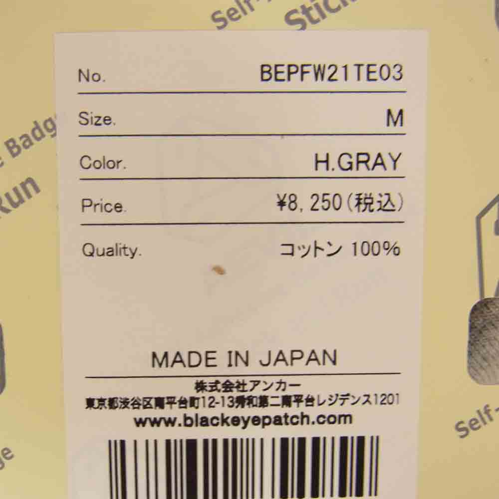 ブラックアイパッチ BEPFW21TE03 HANDLE WITH CARE POCKET TEE  取扱注意 ポケット Tシャツ グレー系 M【新古品】【未使用】【中古】