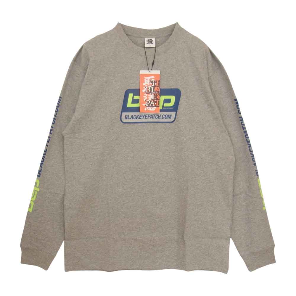 ブラックアイパッチ BEPFW21TE13 TECHWARE L/S TEE プリント 長袖 Tシャツ グレー系 M【新古品】【未使用】【中古】