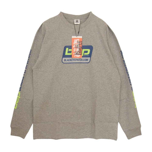 ブラックアイパッチ BEPFW21TE13 TECHWARE L/S TEE プリント 長袖 Tシャツ グレー系 M【新古品】【未使用】【中古】