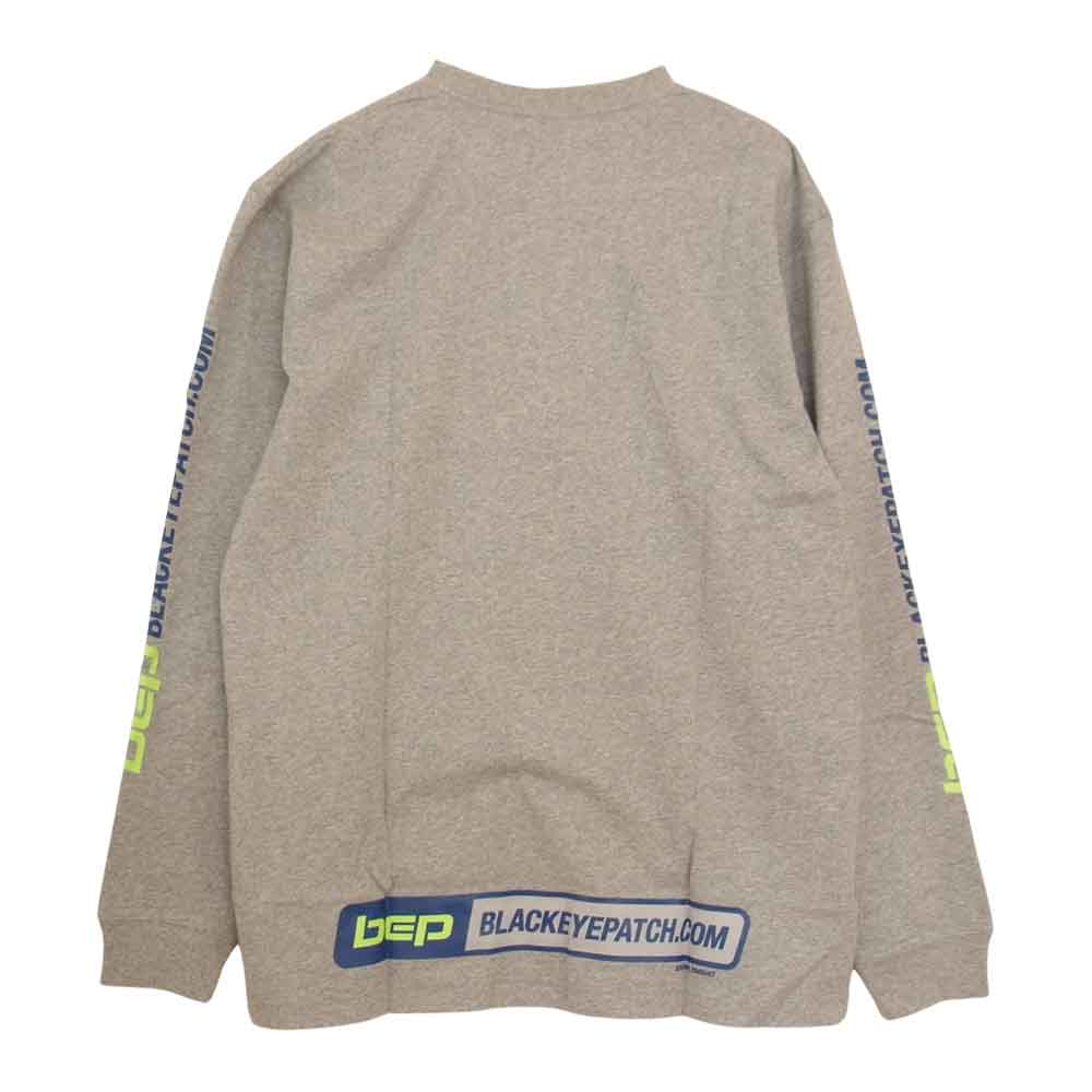 ブラックアイパッチ BEPFW21TE13 TECHWARE L/S TEE プリント 長袖 Tシャツ グレー系 M【新古品】【未使用】【中古】