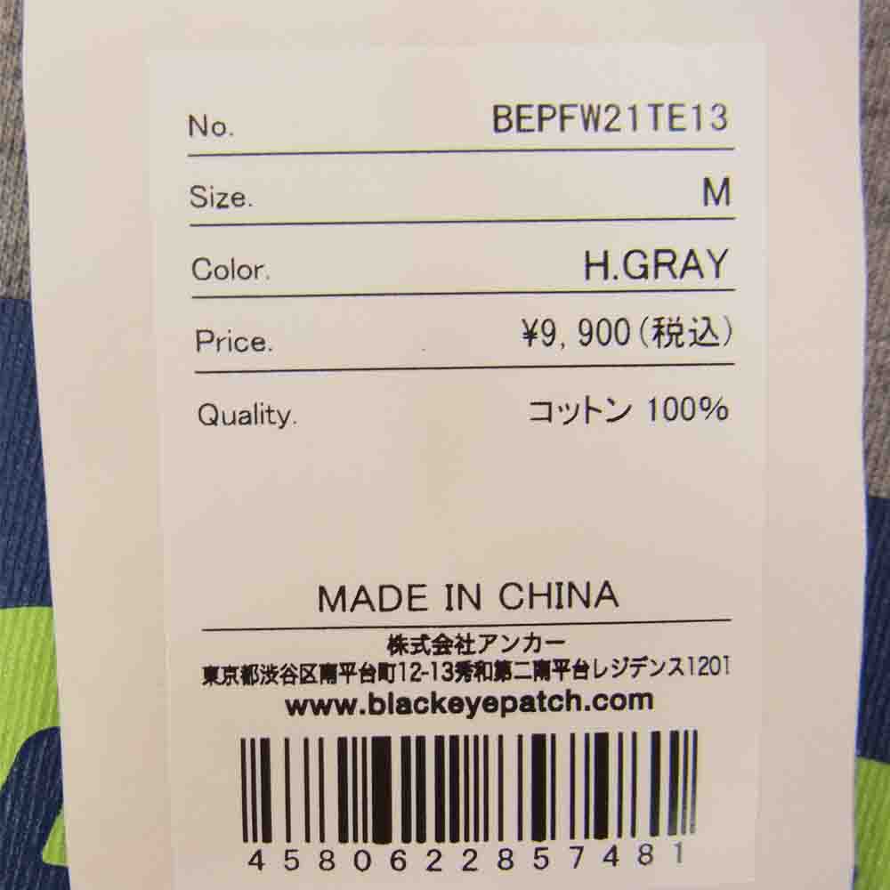 ブラックアイパッチ BEPFW21TE13 TECHWARE L/S TEE プリント 長袖 Tシャツ グレー系 M【新古品】【未使用】【中古】