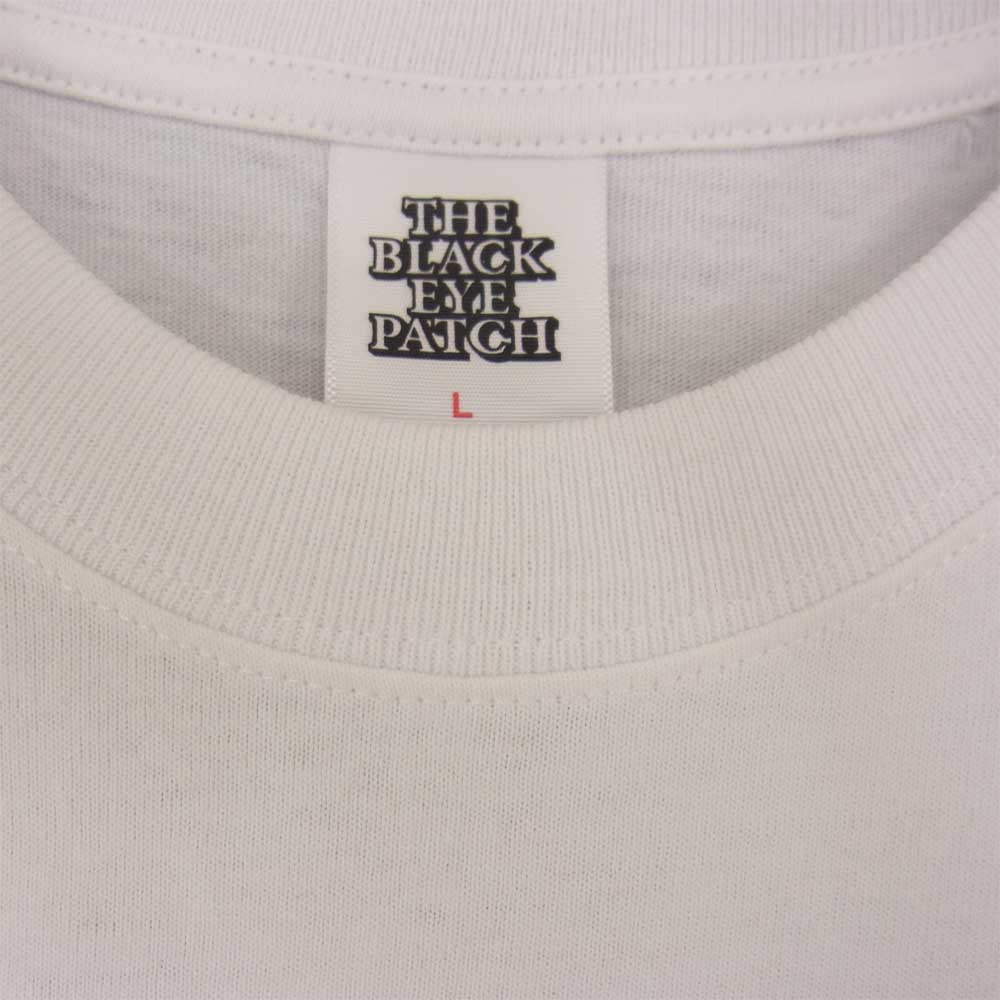 ブラックアイパッチ BEPSS21TE14 HANDLE WITH CARE TEE 取扱注意 Tシャツ ホワイト系 L【新古品】【未使用】【中古】