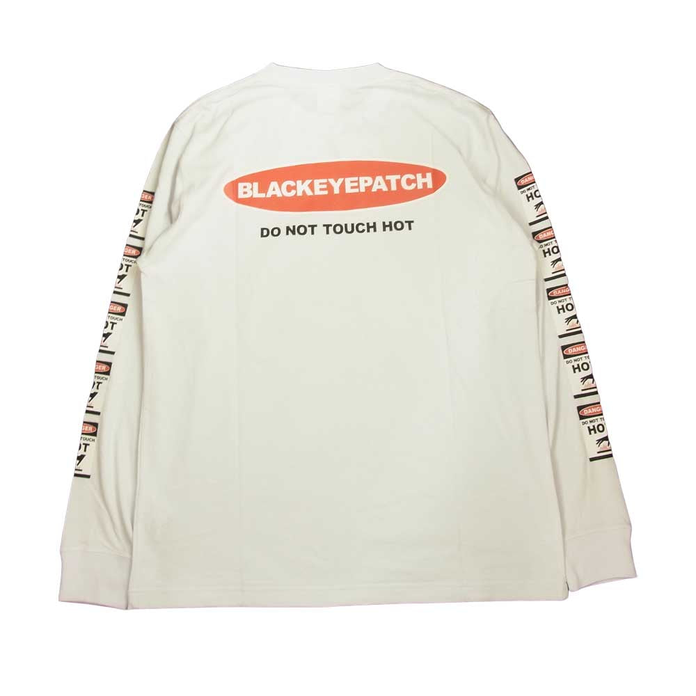 ブラックアイパッチ BEPFW20TE07 DANGER HOT LABEL L/S TEE ロゴ 長袖 ロングスリーブ Tシャツ ホワイト系 S【新古品】【未使用】【中古】