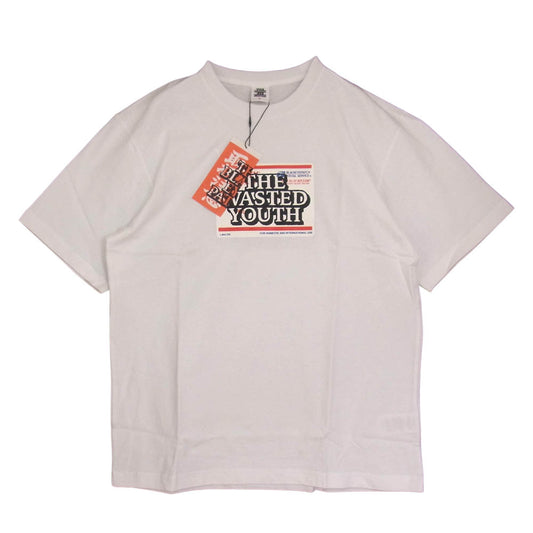ブラックアイパッチ BEPSS21EI21 WASTED YOUTH ウェステッドユース プリント Tシャツ ホワイト系 M【新古品】【未使用】【中古】