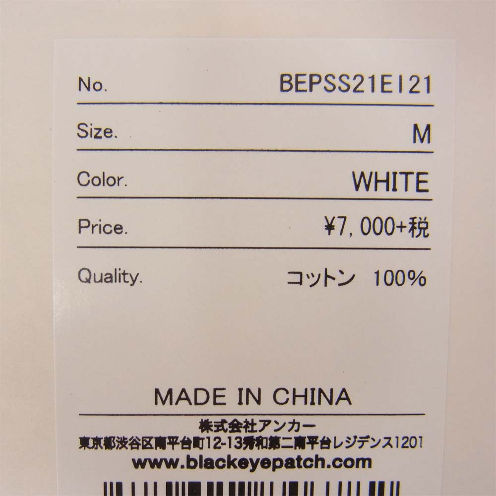 ブラックアイパッチ BEPSS21EI21 WASTED YOUTH ウェステッドユース プリント Tシャツ ホワイト系 M【新古品】【未使用】【中古】