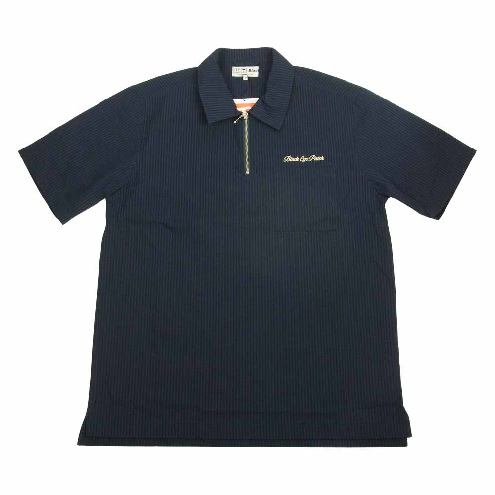 ブラックアイパッチ BEPFW21TP11 Seersucker Half Zip Shirt ハーフジップ シャツ ネイビー系 M【新古品】【未使用】【中古】