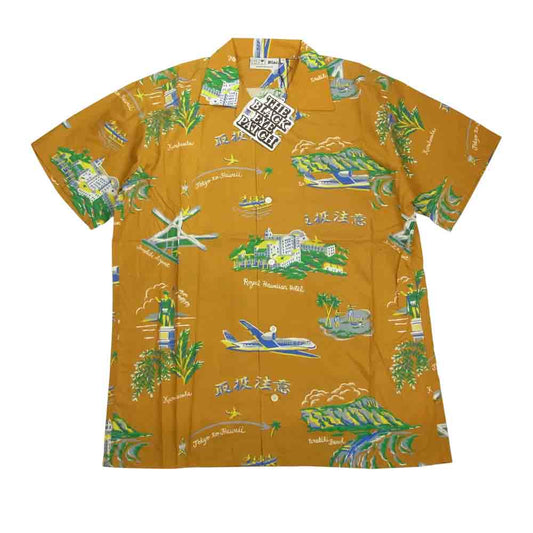 ブラックアイパッチ BEPFW21TP03 Souvenir Aloha Shirt スーベニア アロハ シャツ カーキ系 M【新古品】【未使用】【中古】