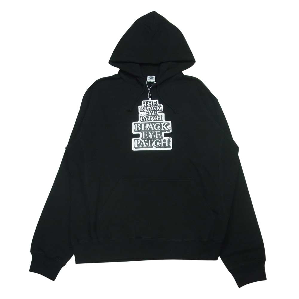 ブラックアイパッチ BEPSS22TP15 LOGO LABEL HOODIE ロゴ ラベル フーディ パーカー ブラック系 L【新古品】【未使用】【中古】