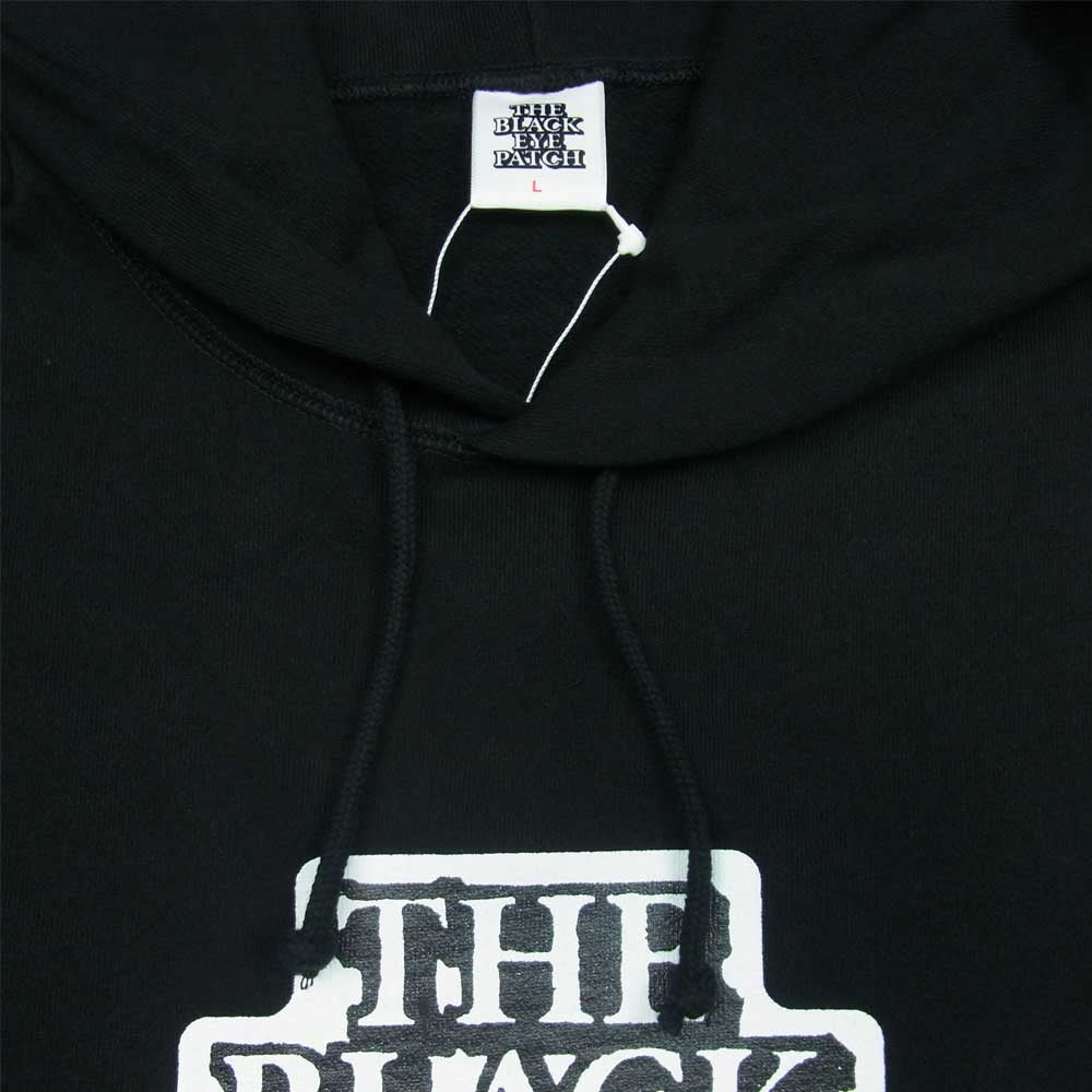ブラックアイパッチ BEPSS22TP15 LOGO LABEL HOODIE ロゴ ラベル フーディ パーカー ブラック系 L【新古品】【未使用】【中古】