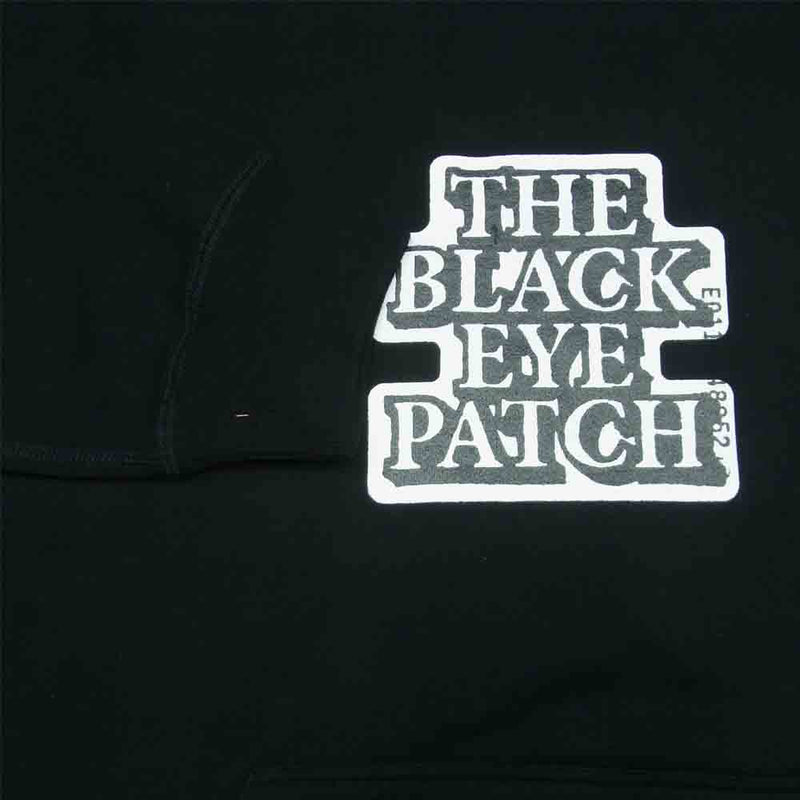 ブラックアイパッチ BEPSS22TP15 LOGO LABEL HOODIE ロゴ ラベル フーディ パーカー ブラック系  L【新古品】【未使用】【中古】
