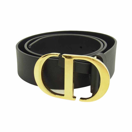 Dior ディオール 30 MONTAIGNE モンテーニュ ロゴ カーフスキン ベルト ブラック系【中古】