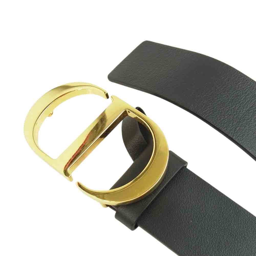Dior ディオール 30 MONTAIGNE モンテーニュ ロゴ カーフスキン ベルト ブラック系【中古】