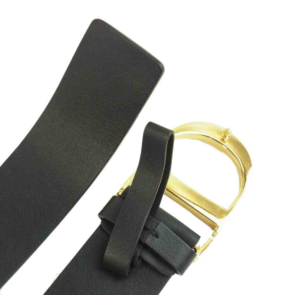 Dior ディオール 30 MONTAIGNE モンテーニュ ロゴ カーフスキン ベルト ブラック系【中古】