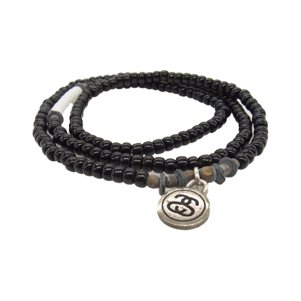 JAM HOME MADE ジャムホームメイド × Stussy ステューシー ビーズ ロング ブレスレット ブラック系【中古】