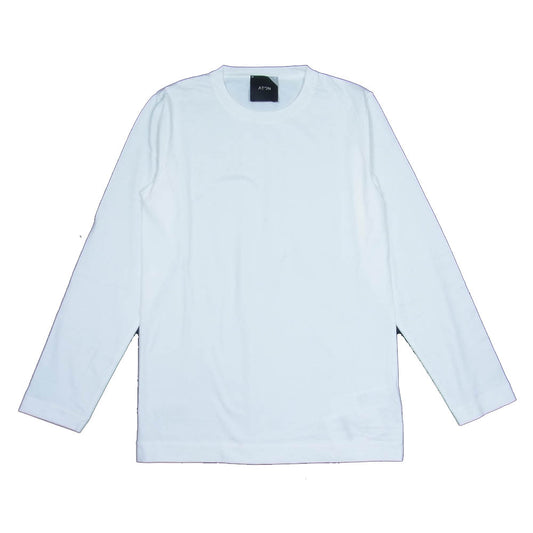 エイトン 日本製 コットン ロング スリーブ カットソー ホワイト系 2【美品】【中古】