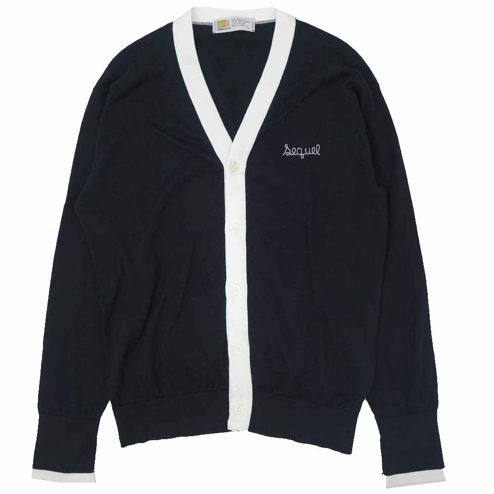 JOHN SMEDLEY ジョンスメドレー FRGMT JS CA-S FRAGMENT DESIGN x SEQUEL Vネック カーディガン ブラック ブラック系 S【新古品】【未使用】【中古】