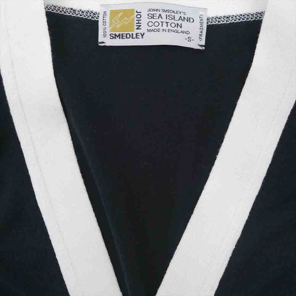 JOHN SMEDLEY ジョンスメドレー FRGMT JS CA-S FRAGMENT DESIGN x SEQUEL Vネック カーディガン ブラック ブラック系 S【新古品】【未使用】【中古】