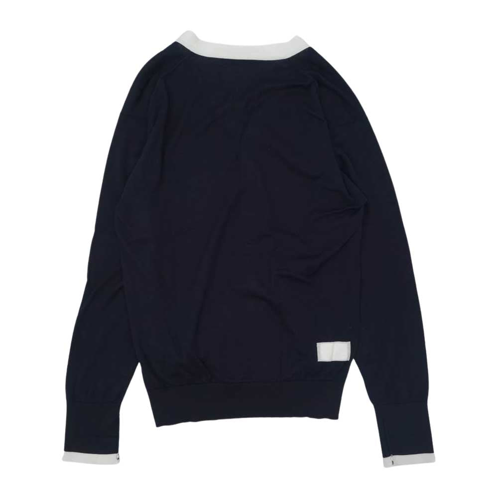 JOHN SMEDLEY ジョンスメドレー FRGMT JS CA-S FRAGMENT DESIGN x SEQUEL Vネック カーディガン ネイビー ネイビー系 S【新古品】【未使用】【中古】