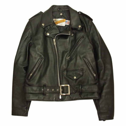 schott ショット PERFECT パーフェクト バイカータグ後期 レザー ダブル ライダース ジャケット ブラック系 38【中古】