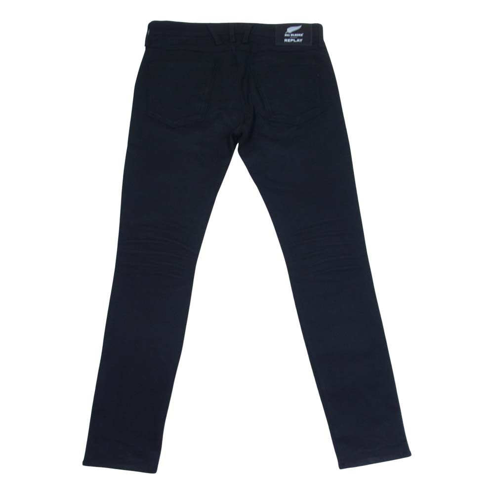 リプレイ ALL BLACKS ANBASS ストレッチ スキニー ブラック デニム ブラック系 33【中古】