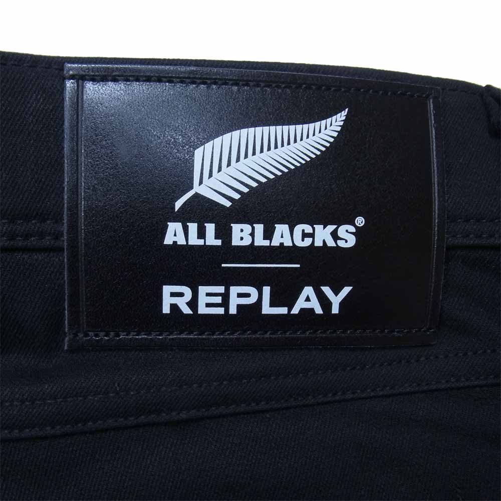 リプレイ ALL BLACKS ANBASS ストレッチ スキニー ブラック デニム ブラック系 33【中古】
