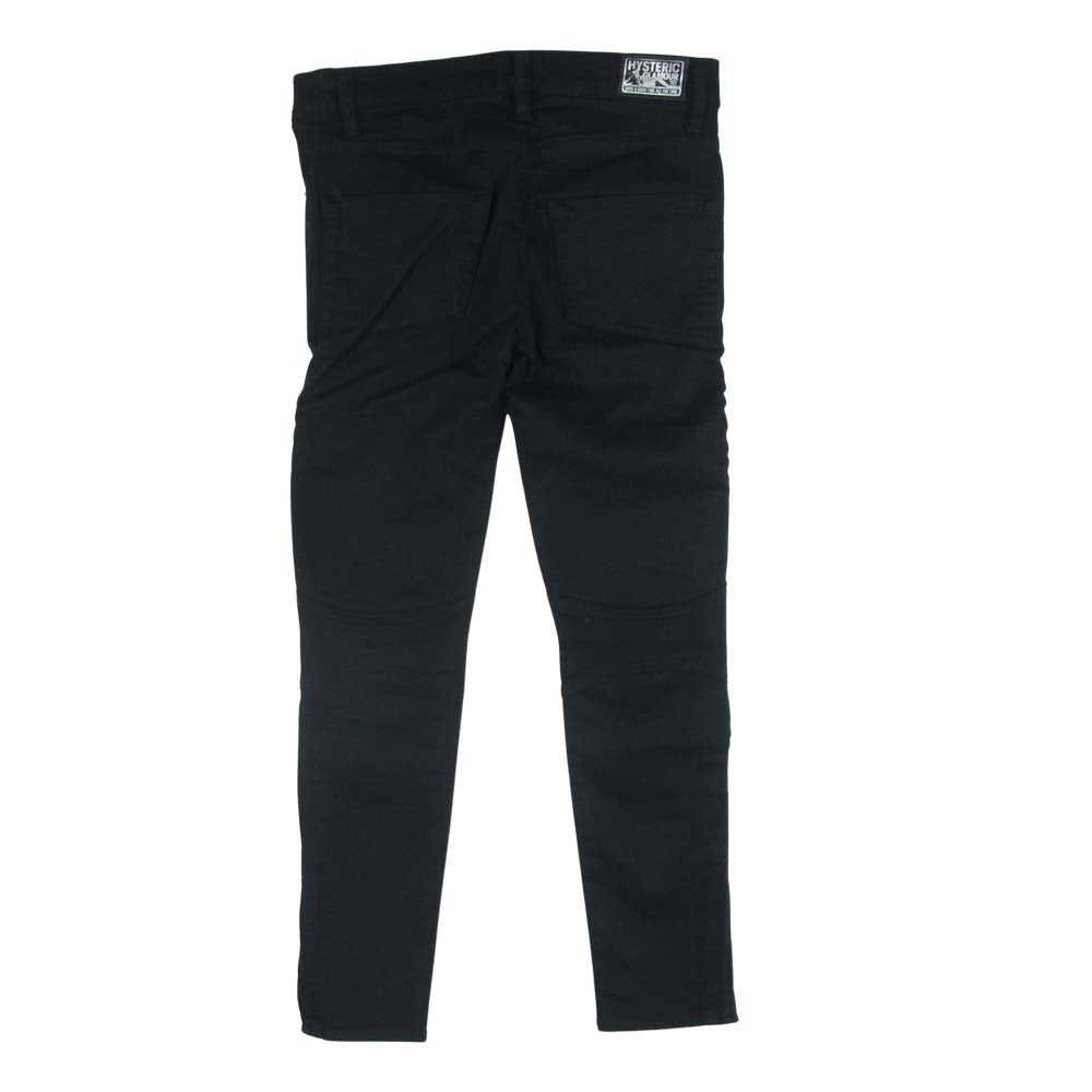 HYSTERIC GLAMOUR ヒステリックグラマー 0153AP10 ISKOツイル 九分丈 バイカー パンツ レディース 日本製 ブラック系 XS【中古】
