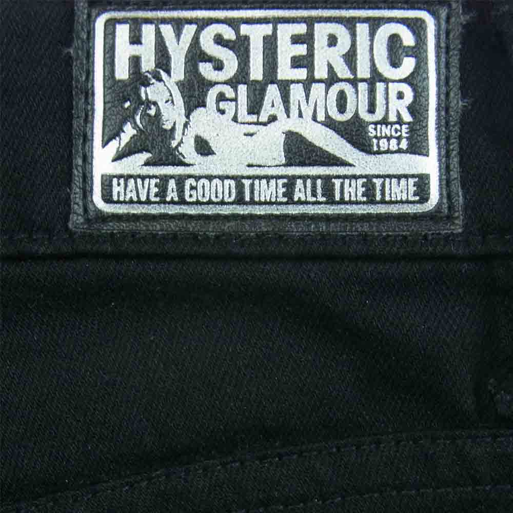 HYSTERIC GLAMOUR ヒステリックグラマー 0153AP10 ISKOツイル 九分丈 バイカー パンツ レディース 日本製 ブラック系 XS【中古】